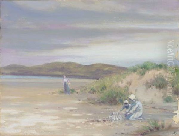 On The Seashore Oil Painting by George Russell