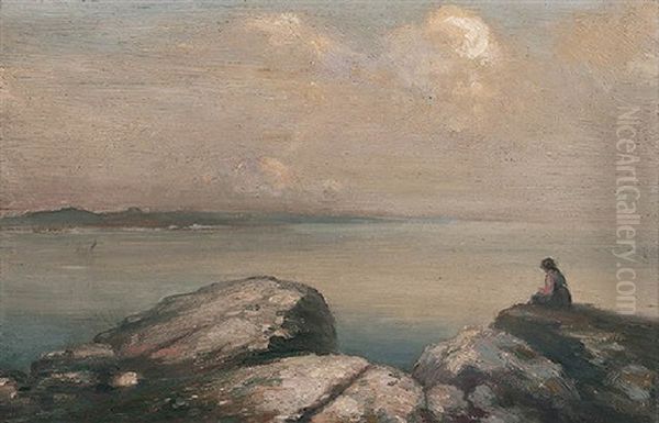 The View From The Rocks Oil Painting by George Russell