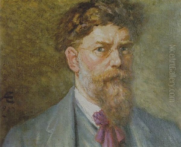 Self Portrait Oil Painting by George Russell