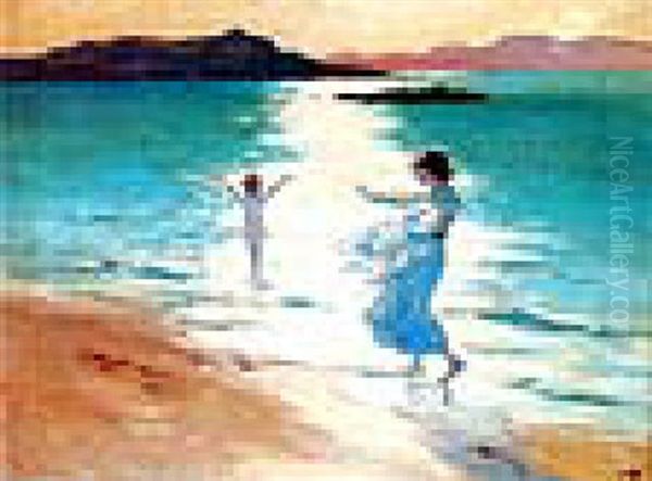 The Bather Oil Painting by George Russell