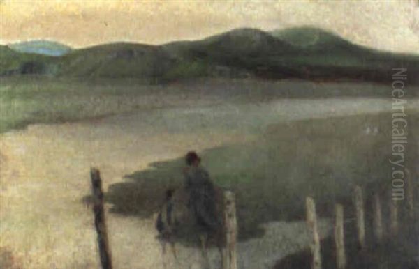 The Estuary Oil Painting by George Russell