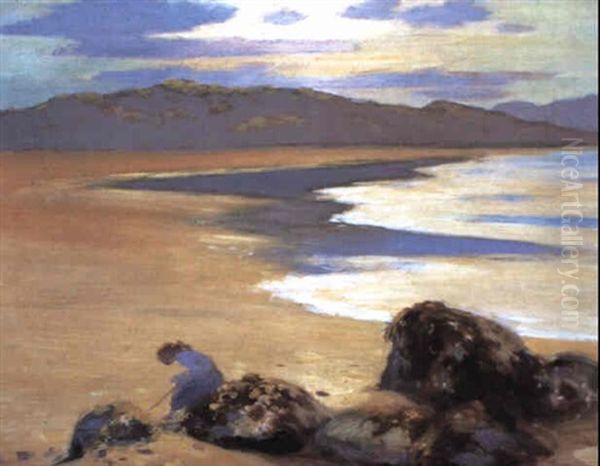 On The Shore Oil Painting by George Russell