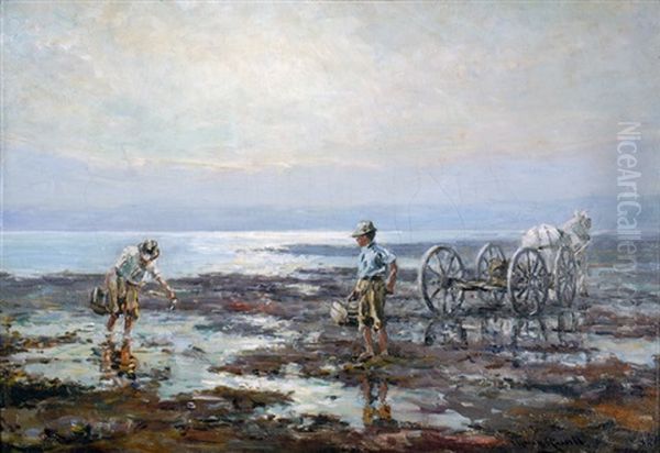 Clam Diggers, St. Andrew's - New Brunswick Oil Painting by George Horne Russell