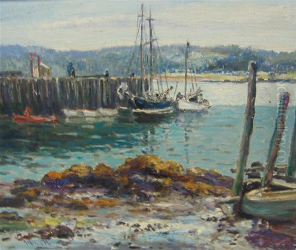 Harbour Scene Oil Painting by George Horne Russell