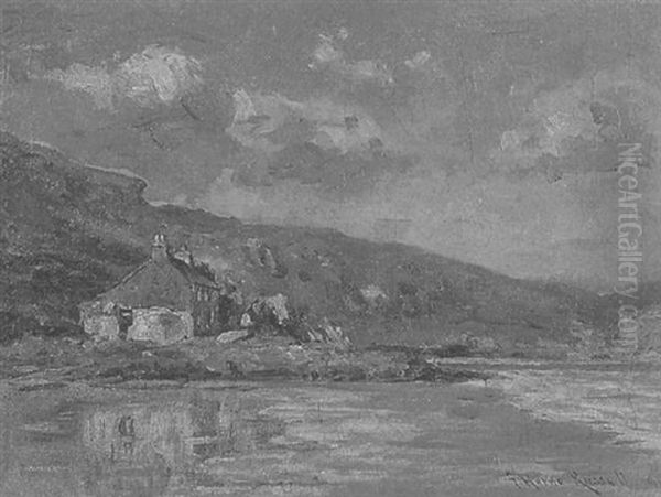 Shoreline With Country House Oil Painting by George Horne Russell