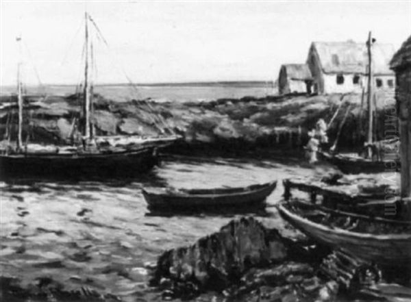 Harbour Near Peggy's Cove Oil Painting by George Horne Russell