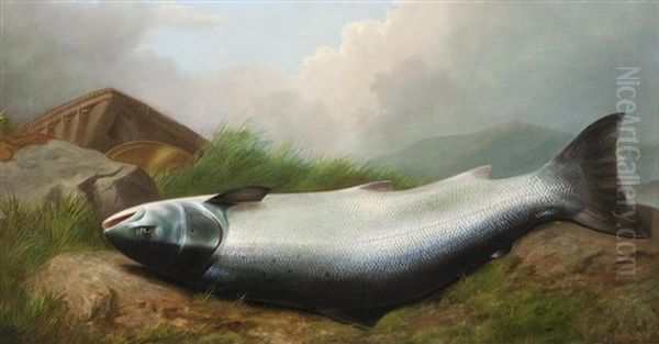 Salmon Oil Painting by John Russell