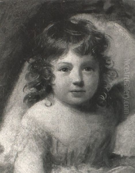 Portrait Of A Young Girl, Head And Shoulders Oil Painting by John Russell