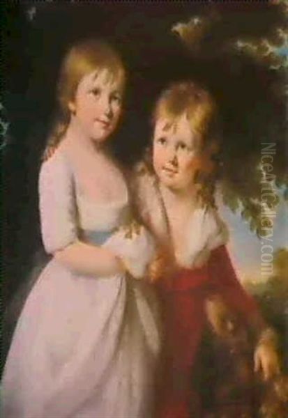 Portrait Of Mary And William Warren Oil Painting by John Russell