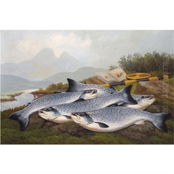 Sea Trout Oil Painting by John Bucknell Russell