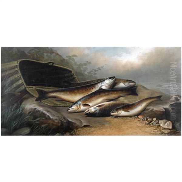 River Trout Oil Painting by John Bucknell Russell