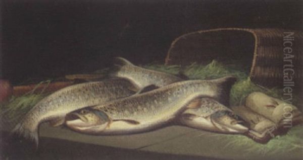 Yellow Trout Oil Painting by John Bucknell Russell