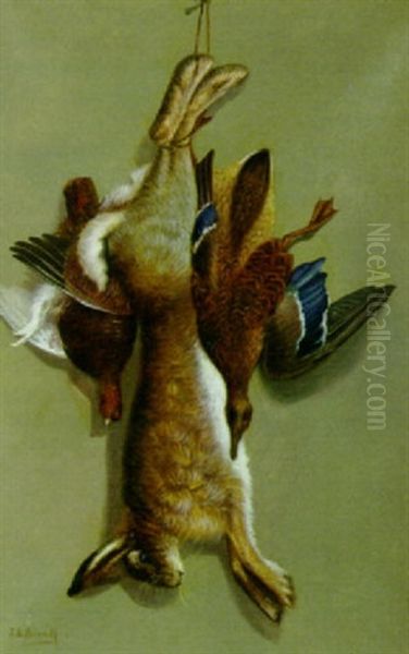 Nature Morte Of A Grouse, Hare And Wild Duck Oil Painting by John Bucknell Russell