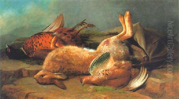 Still Life Of Dead Game Oil Painting by John Bucknell Russell