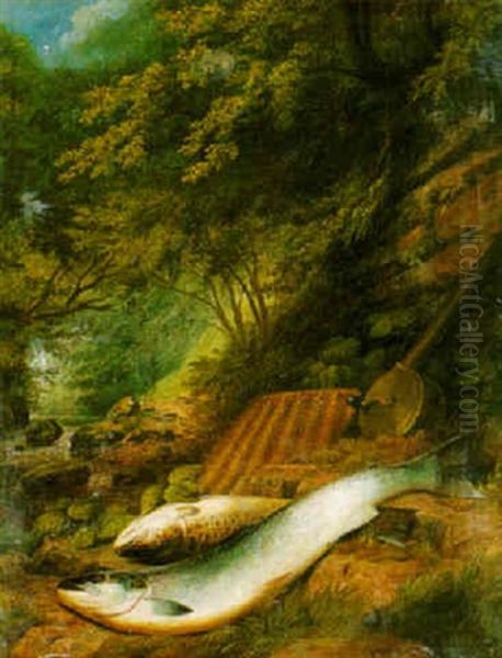 On The Riverbank Oil Painting by John Bucknell Russell