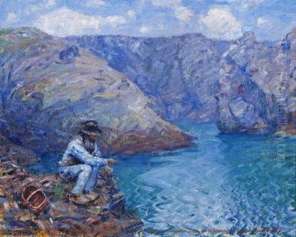 Fisherman, Belle-ile (pecheur Belle-ile) Oil Painting by John Peter Russell