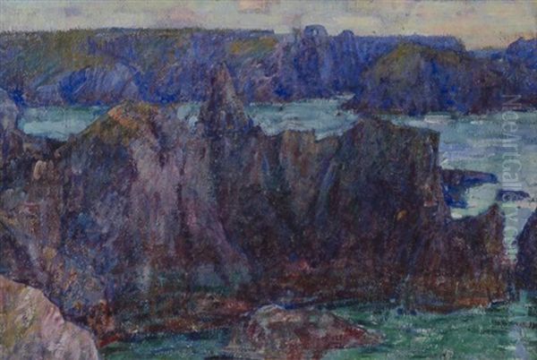 Entrance To A Fjord, Belle-ile (l'entree D'une Fjord) Oil Painting by John Peter Russell