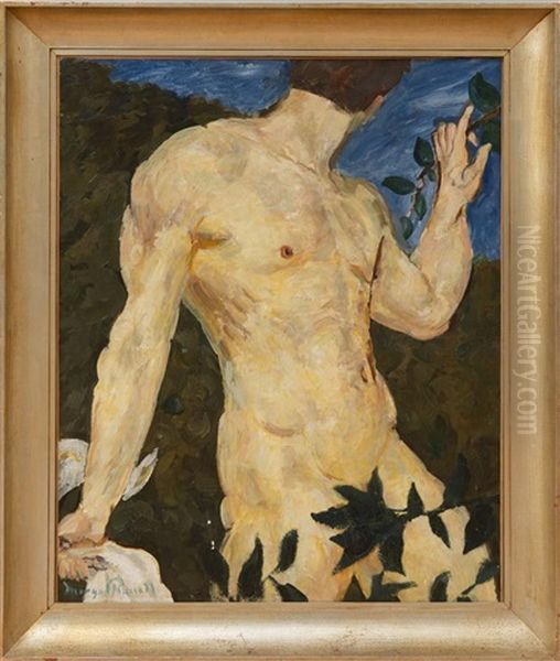 Male Bather Oil Painting by Morgan Russell