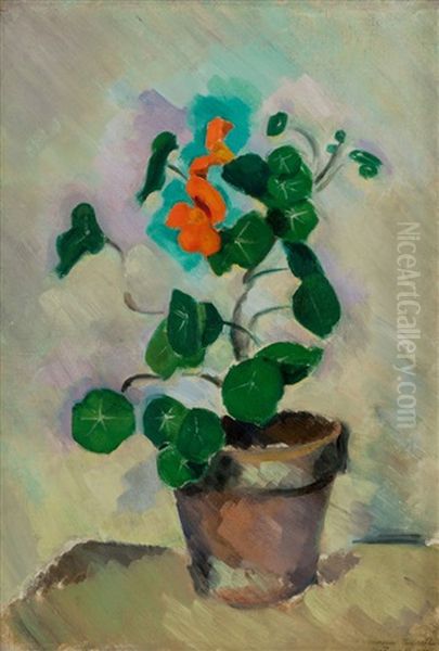 Capucines (nasturtiums) Oil Painting by Morgan Russell