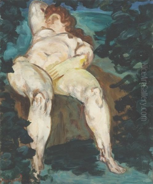 Reclining Nude Oil Painting by Morgan Russell