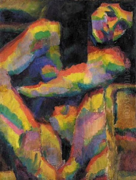 Synchromist Nude Oil Painting by Morgan Russell