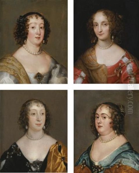 Portrait Of Dorothy, Countess Of Leicester (1598-1659) (+ 3 Others; Set Of 4) Oil Painting by Theodore Russell