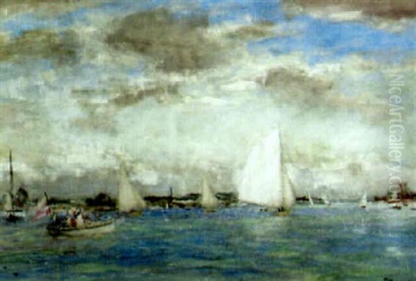 A Yacht Race, Shoreham Oil Painting by Walter Westley (Sir) Russell