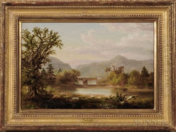 View Of A Valley In Springtime Oil Painting by William Russell