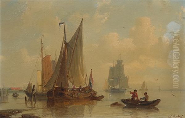 Marine Oil Painting by Johan Adolph Rust