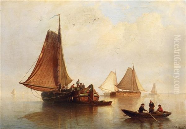 Fischerboote Auf Der Zuidersee by Johan Adolph Rust