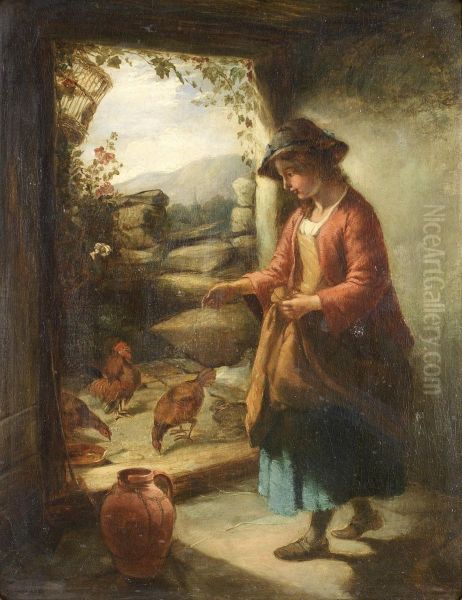 Morgengabe Oil Painting by John William Bottomley