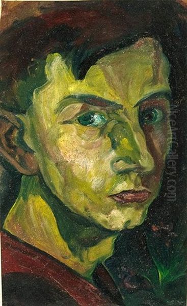 Selbstportrat Oil Painting by Hubert Ruether