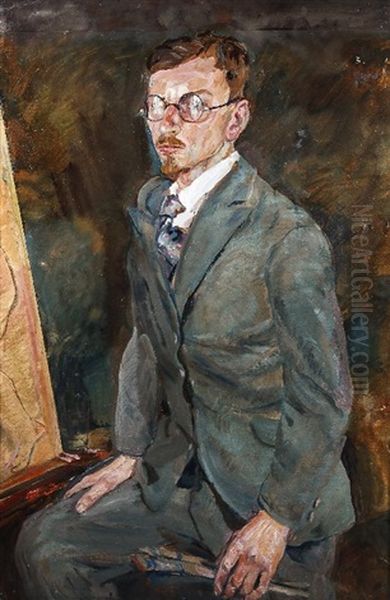 Portrait Des Malers Conrad Felixmuller Oil Painting by Hubert Ruether