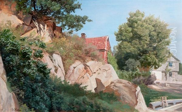 Langenstein Im Harz Oil Painting by Johann Valentin Ruths