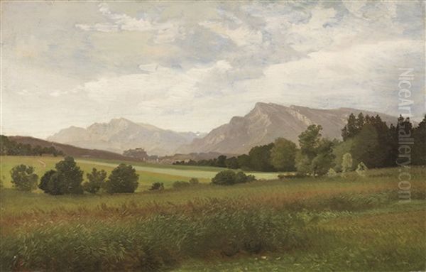 Blick Auf Salzburg Und Die Berge, Von Maria Plain Aus Gesehen Oil Painting by Johann Valentin Ruths