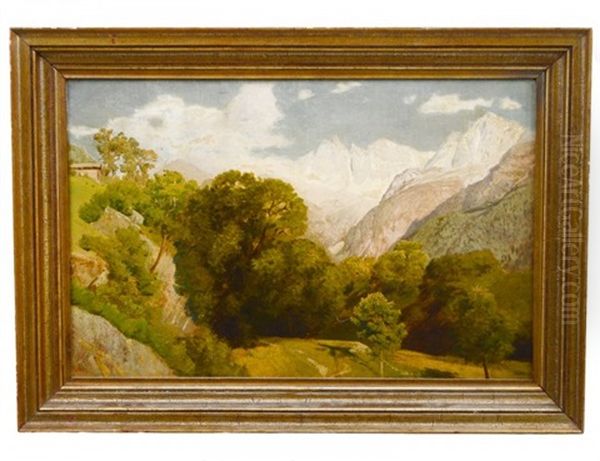 Mountainous Landscape Oil Painting by Johann Valentin Ruths