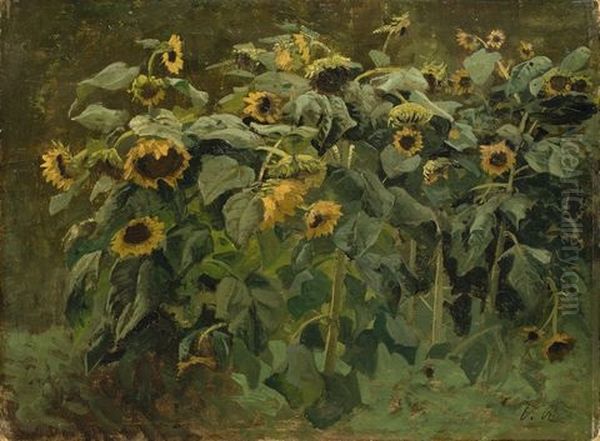 Sonnenblumen Oil Painting by Johann Valentin Ruths