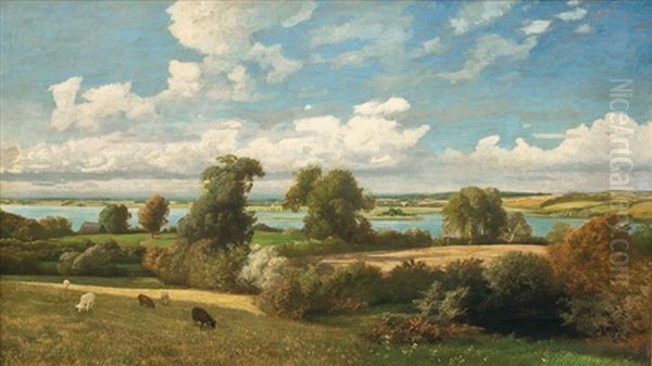 Lakes In Schleswig-holstein Oil Painting by Johann Valentin Ruths