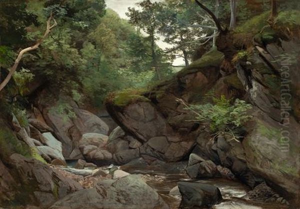 Waldschlucht Oil Painting by Johann Valentin Ruths