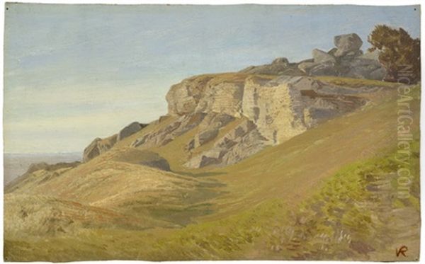 Harzlandschaft Mit Felsvorsprung Oil Painting by Johann Valentin Ruths