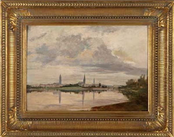 Blick Auf Hamburg Oil Painting by Johann Valentin Ruths