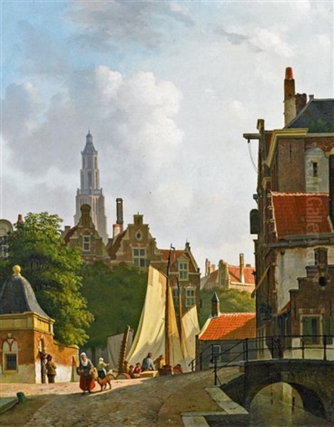 Partie In Gouda Oil Painting by Johannes Rutten