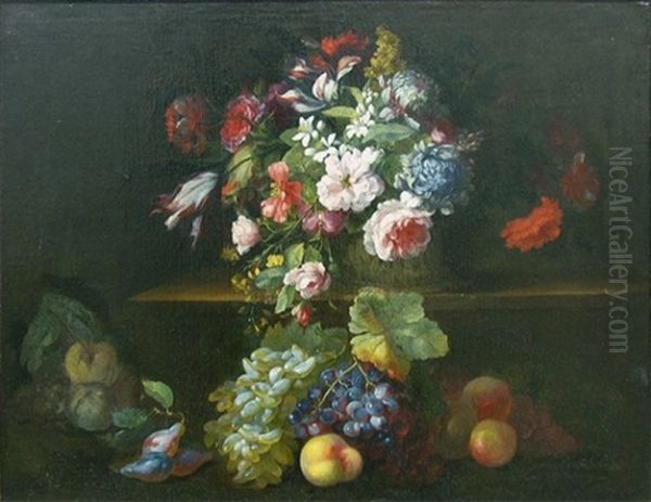 Still Life With Flowers And Fruit Oil Painting by Rachel Ruysch