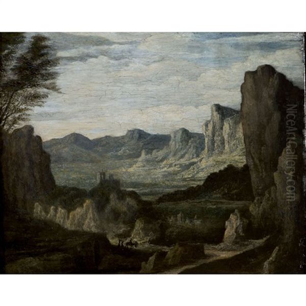 Paysage De Montagne Oil Painting by Johannes Ruyscher