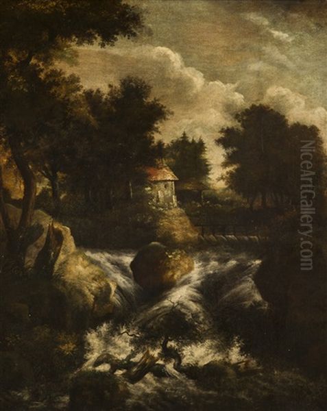 Paysage Et Chutes D'eau Oil Painting by Jacob Salomonsz van Ruysdael