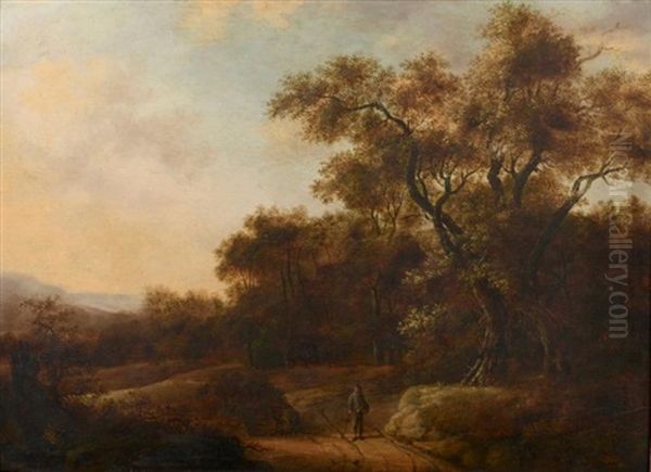 Paysage Boise Anime D'un Personnage Oil Painting by Jacob Salomonsz van Ruysdael