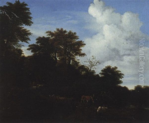 Le Retour Du Berger A L'etable Oil Painting by Jacob Salomonsz van Ruysdael