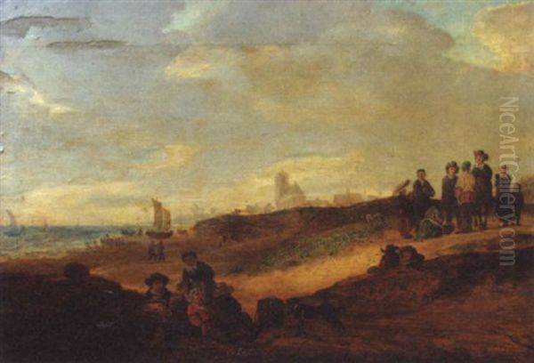 Am Meerestrand Oil Painting by Jacob Salomonsz van Ruysdael