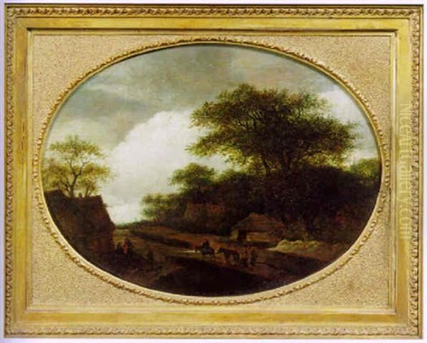 Flachhugelige Landschaft Mit Einzelnen Eichen Oil Painting by Jacob Salomonsz van Ruysdael