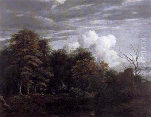 Buchenwald Mit Durchblick Und Ruine Oil Painting by Jacob Salomonsz van Ruysdael